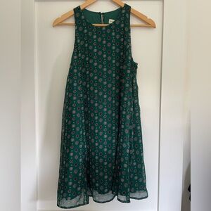 Abercrombie & Fitch Green Trapeze Printed Dress